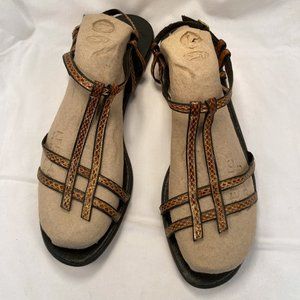 Reptile Texture Strappy Sandals